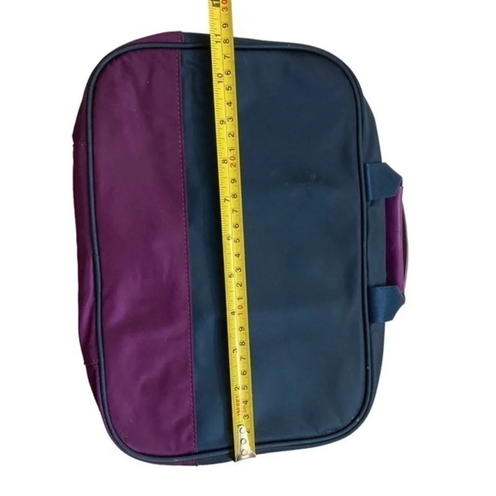 Tumi blue and purple nylon hanging toiletries cosmetic bag unisex